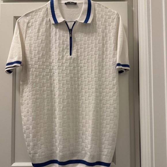 Brand New —Haight & Ashbury—TEXTURED TIPPING ZIP KNIT POLO—Original $135.00 - Picture 7 of 10